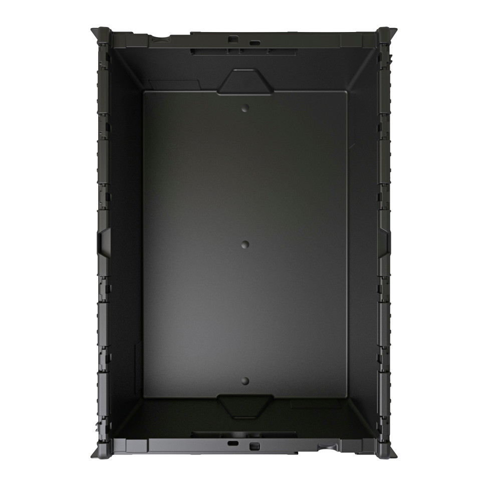 Número de imagen del producto 4: Contenedor apilable multiuso de regranulado de PP con tapa abatible, negro, 40 litros, 1 uds. / UV