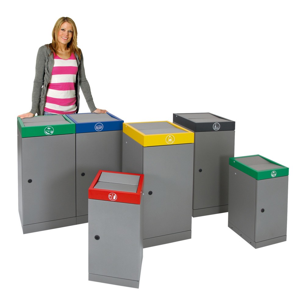 Imagen del producto: Contenedor de reciclaje stumpf®, 1x 30 litros, tapa verde