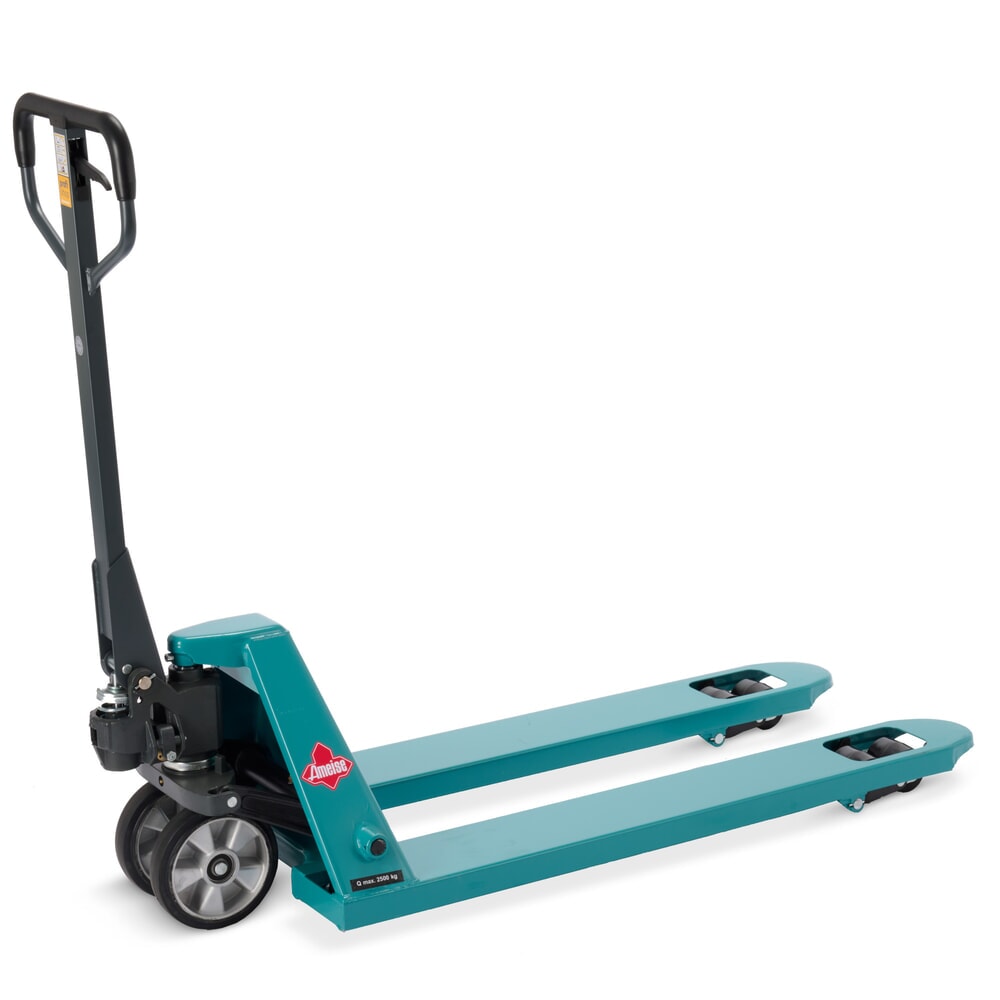 Imagen del producto: Transpaleta manual Ameise® PTM 2.5, con elevación rápida, capacidad de carga 2.500 kg, longitud de horquilla 1.150 mm, caucho/poliuretano, rodillos en tándem